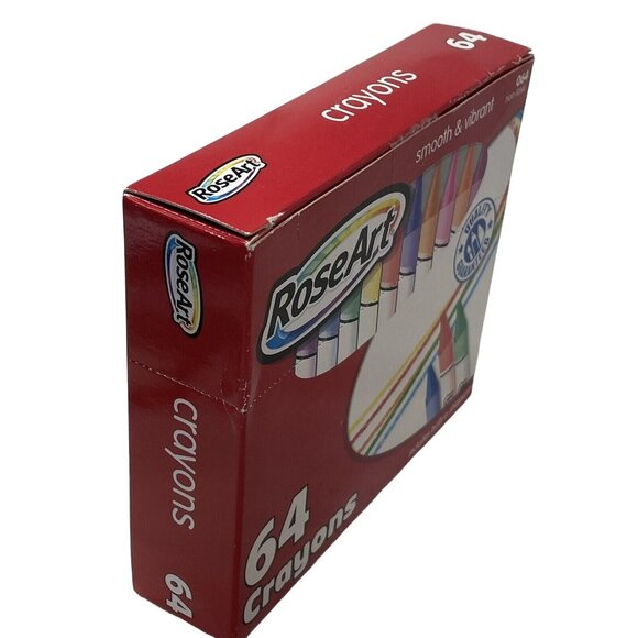 RoseArt Mega Crayon Built In Sharpener 64 Box Bright Color Discontinued Rose Art - Picture 7 of 9